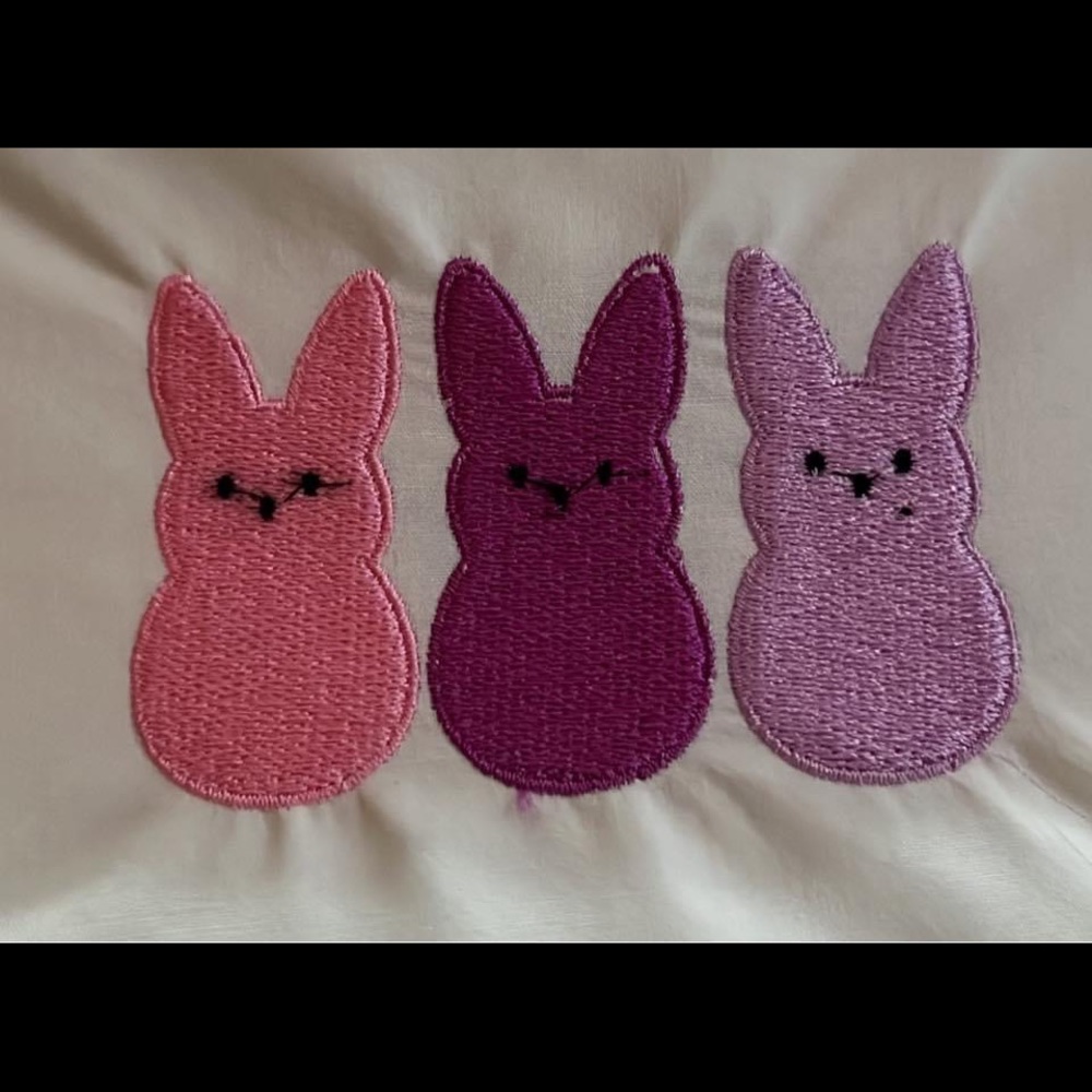 Embroidery for Easter can be put on shirts tote bags bibs and baby blankets
